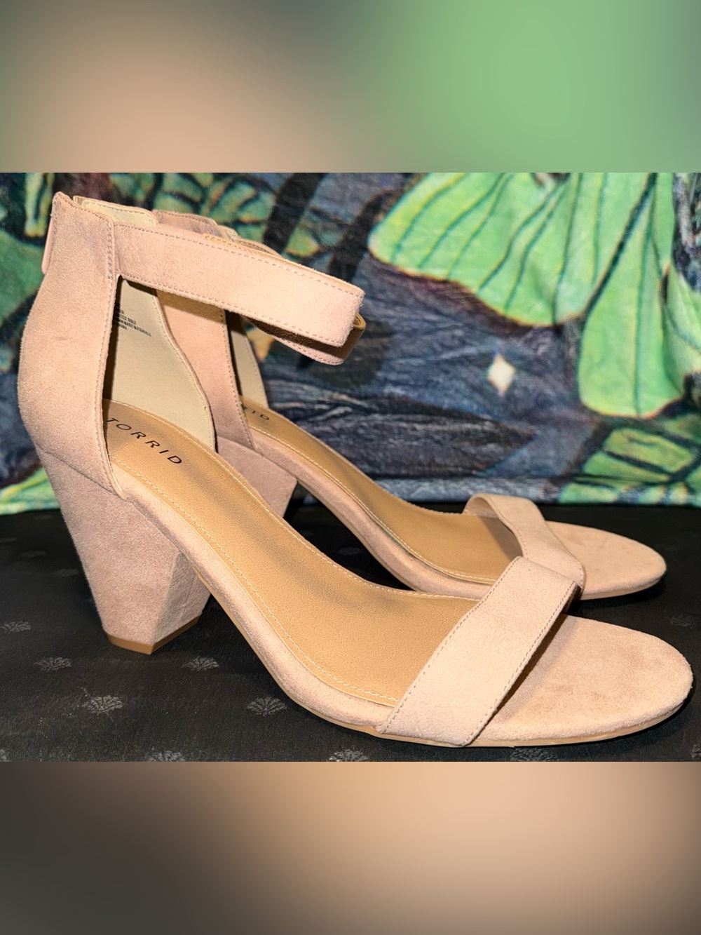 torrid Tan Suede Block Heel Ankle Strap Sandals